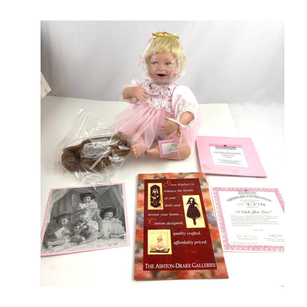 VTG Ashton Drake I‎ Wish You Love Porcelain Baby Doll First Issue